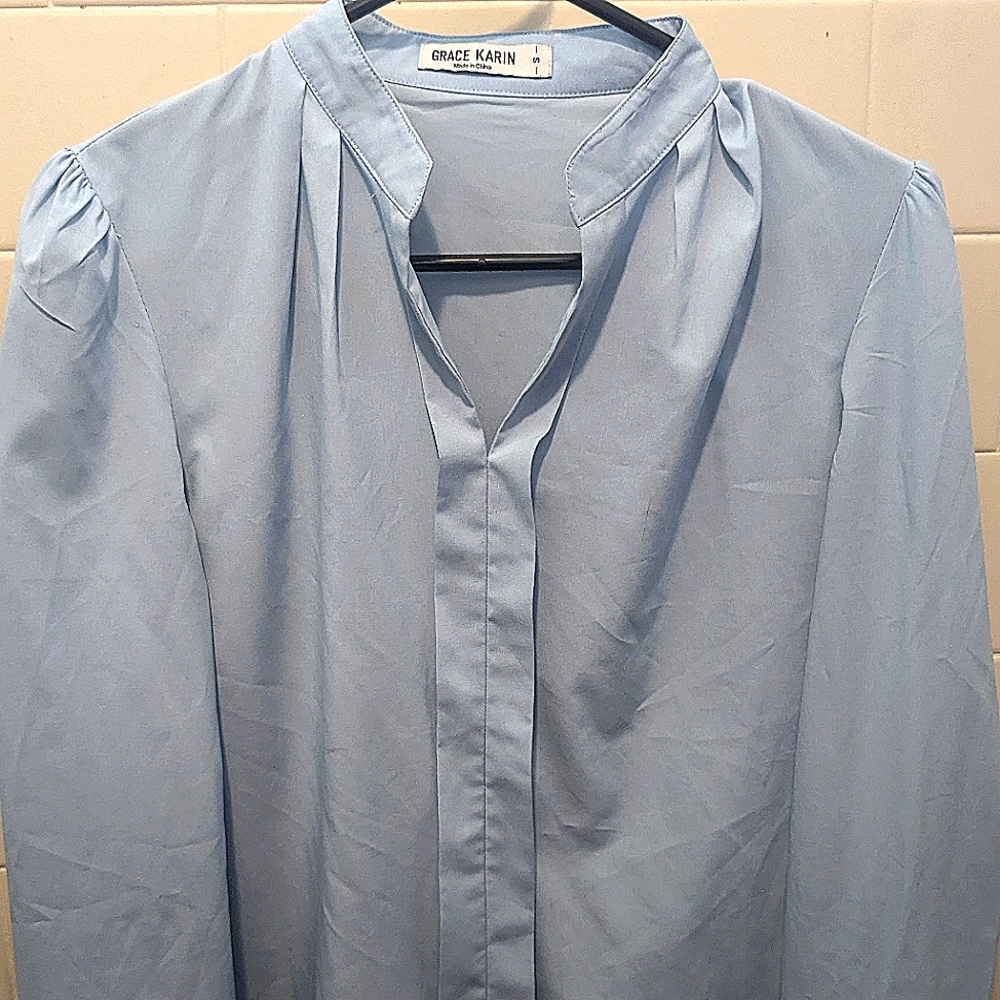 Long sleeve baby blue shirt